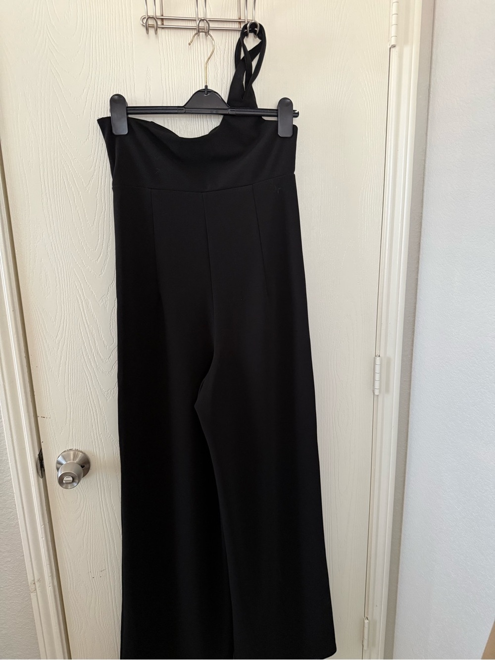 Black Wide-Leg Jumpsuit with One-Shoulder Strap
